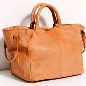 Free People Caramel Leslie Leather Tote
